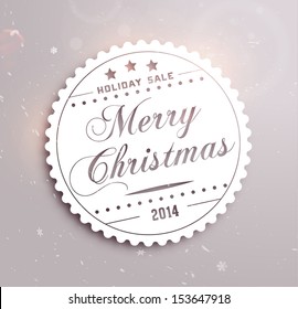 Christmas typographic label for Xmas and New Year holidays design. Calligraphic vector Decoration.