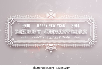 Christmas typographic label for Xmas and New Year holidays design. Calligraphic vector Decoration.