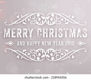 Christmas typographic label for Xmas and New Year holidays design. Calligraphic vector Decoration