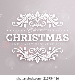 Christmas typographic label for Xmas and New Year holidays design. Calligraphic vector Decoration