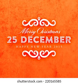 Etiqueta tipográfica de Navidad para Navidad y diseño de Año Nuevo. Decoración de vectores caligráficos. Plantilla de tarjetas de felicitación de Navidad para diseños de volante, cartel y cartel de vacaciones. Marco vintage y borde.