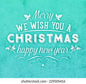 Christmas Typographic Label for Xmas and New Year Design. Calligraphic Vector Decoration. Christmas Greeting Card Template for Holiday Flyer, Placard and Poster Designs. Vintage Frame and Border.