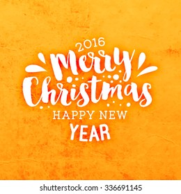 Christmas Typographic Label for Xmas and New Year Design. Calligraphic Vector Decoration. Christmas Greeting Card Template for Holiday Flyer, Placard and Poster Designs. Vintage Label Style