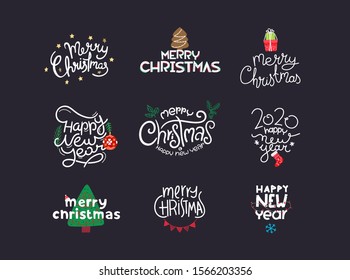 Christmas Typographic Logos Vector Clipart Template Stock Vector ...