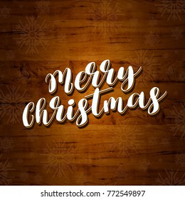 Christmas typographic on wood