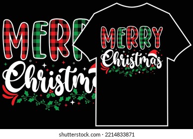 Christmas Typographic T-shirt Design Vector. Merry Christmas