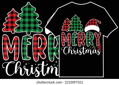 Christmas Typographic T-shirt Design Vector. Merry Christmas