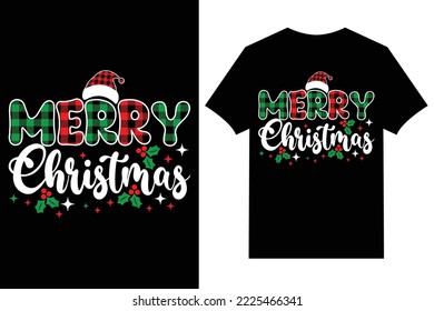 Christmas Typographic T-shirt Design Vector. Merry Christmas	