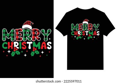 Vector de diseño de camisetas tipográficas de Navidad. Feliz Navidad	