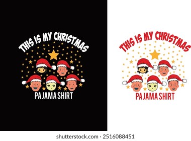  Christmas Typographic T-shirt Design Vector Graphic Template,
This Is My Christmas Pajama Shirt,