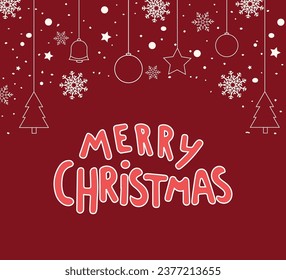 Christmas Typographical, Merry Christmas card. Vector, Illustration