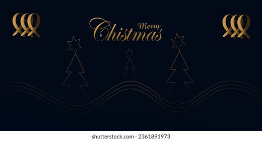 Christmas Typographical on shiny Xmas background with Gold glitter texture winter landscape light, stars .
