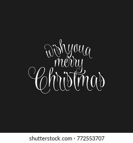 Christmas typography with black background.