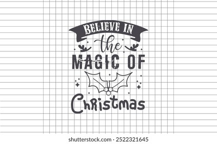 Christmas Typography Creative Trendy Design For POD