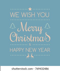 Christmas typography with decoration - card or banner. Vector.