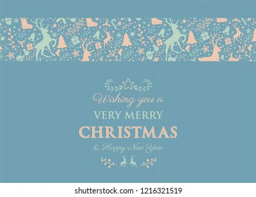 Christmas typography with decorative ornaments. Vector.