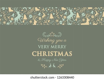 Christmas typography with decorative ornaments. Vector.