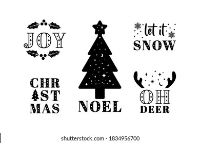 Christmas typography hand lettering graphic