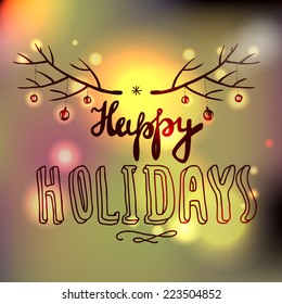 Christmas typography, handwriting 
