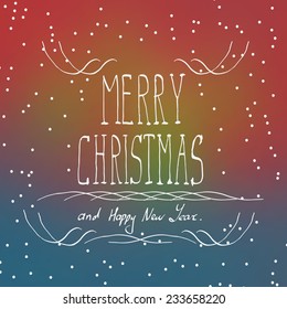 Christmas typography, handwriting