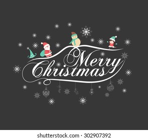 Christmas typography, handwriting