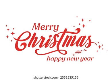 Christmas typography, handwriting . Vector Illustration.