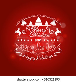 Christmas typography, merry Christmas.