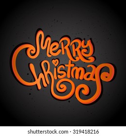 Christmas typography. Merry Christmas calligraphy. Hand drawn lettering. EPS 10 vector. Typography design vector.