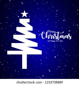 Christmas typography on blue background