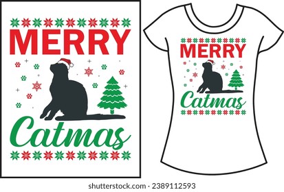 Christmas Typography Retro T shirt design. Gift t shirt for family.