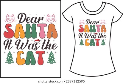 Christmas Typography Retro T shirt design. Gift t shirt for family.