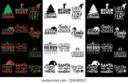 Christmas typography t shirt Design  Bundle 