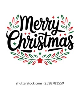Christmas Typography Text vector Style illustration