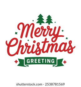 Christmas Typography Text vector Style illustration