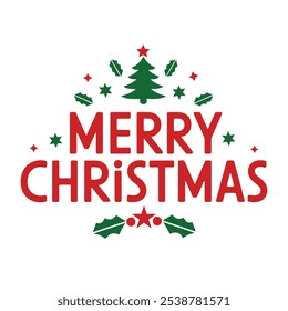 Christmas Typography Text vector Style illustration