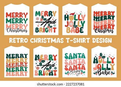 Christmas typography t-shirt design bundle
