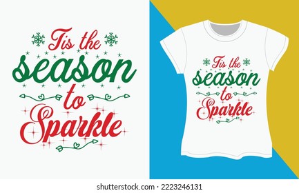 Weihnachtstypografie-T-Shirt-Design. Weihnachts-T-Shitr-Design, Weihnachts-SVG T-Shirt-Design.