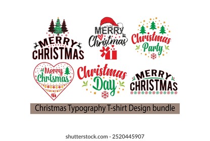 Christmas Typography T-shirt Design Vector Graphic Template