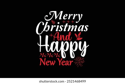  Christmas Typography T-shirt Design Vector Graphic Template