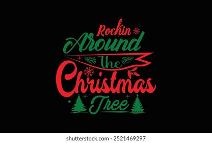  Natal Tipografia T-shirt Design Vetor Graphic Template