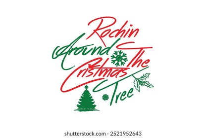 Christmas Typography T-shirt Design Vector Graphic Template