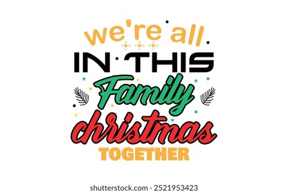  Christmas Typography T-shirt Design Vector Graphic Template