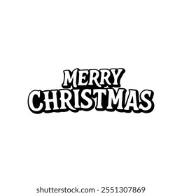 Christmas typography vector illustration icon