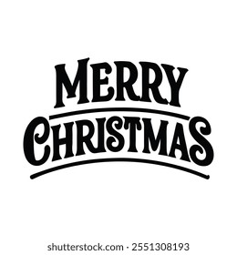Christmas typography vector illustration icon