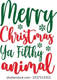 Christmas Typography Vector Illustration, Merry Christmas greeting hand lettered design emblem set of elements, Christmas blessings T-Shirt, Retro Sublimation , T-shirt, mug, Santa Gifts