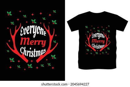 Diseño de camisetas vectoriales de tipografía navideña
