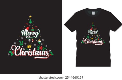 Christmas typography Vintages Christmas T-shirt design
Christmas t-shirt design ready for print fashion Santa Claus cards Christmas Tree Vector Template 
