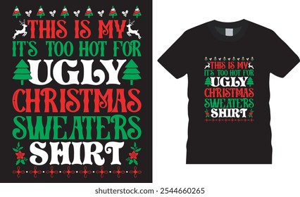 Christmas typography Vintages Christmas T-shirt design
Christmas t-shirt design ready for print fashion Santa Claus cards Christmas Tree Vector Template 
