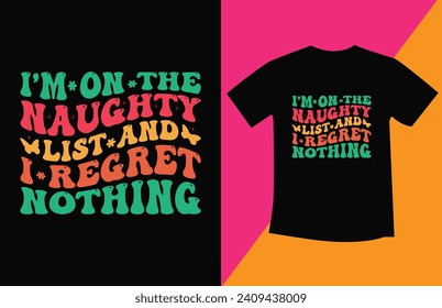Christmas Typography Wavy T-shirt Design