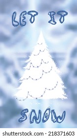 Christmas typography,with blurry photo as a background. Vector, Eps 10, gradient mesh.